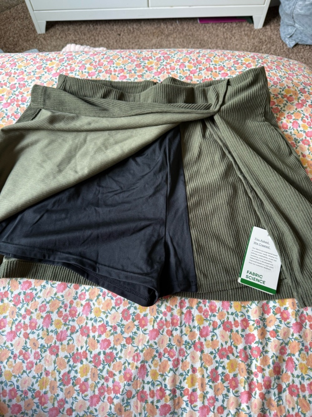 HALARA Olive Ribbed Pull-On Skirt - Picture 3 of 3